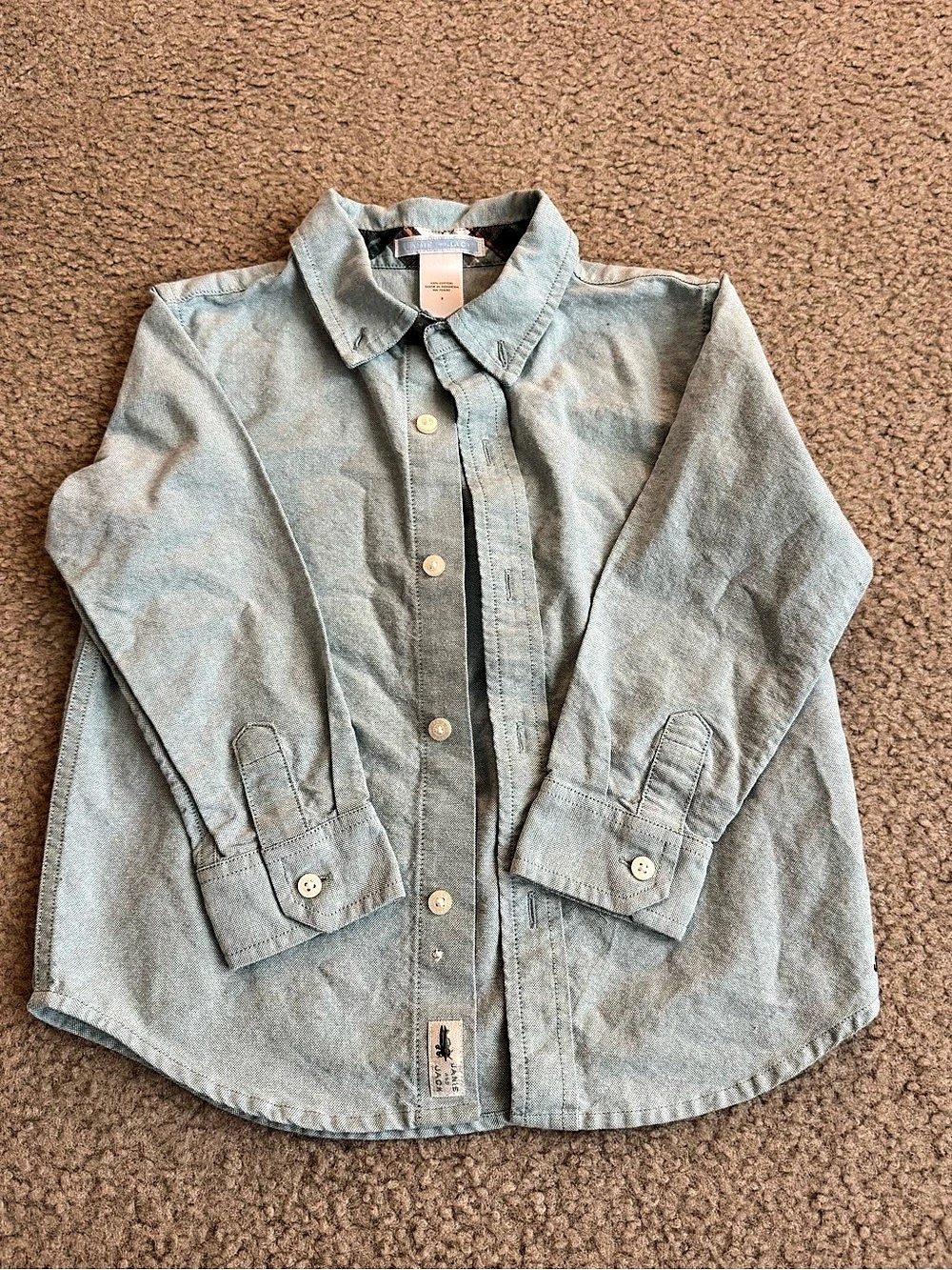 Janie and Jack Cotton Button Down Shirt Size 3 Like New